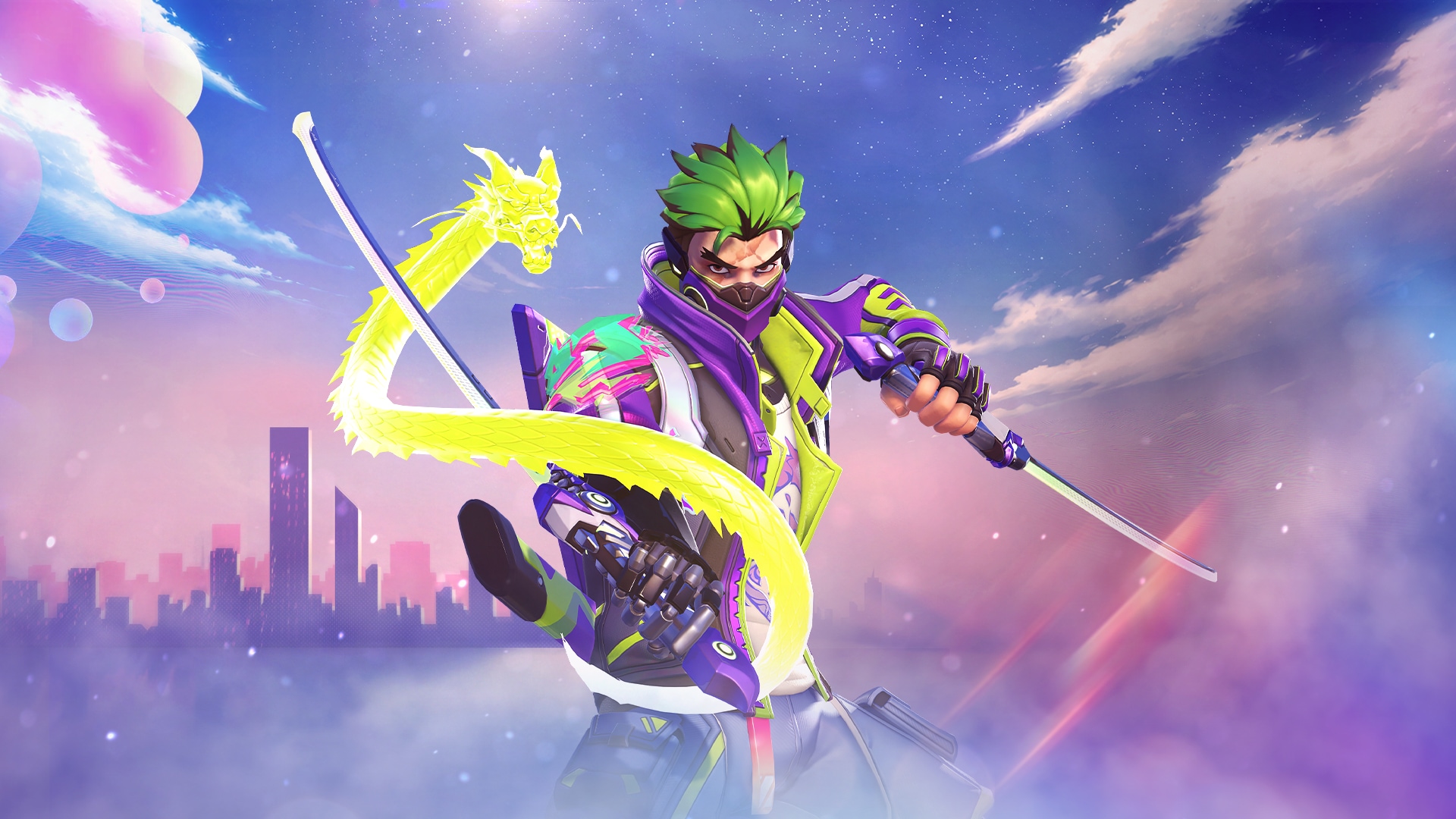 Genji luciendo su nuevo aspecto Dragon Star