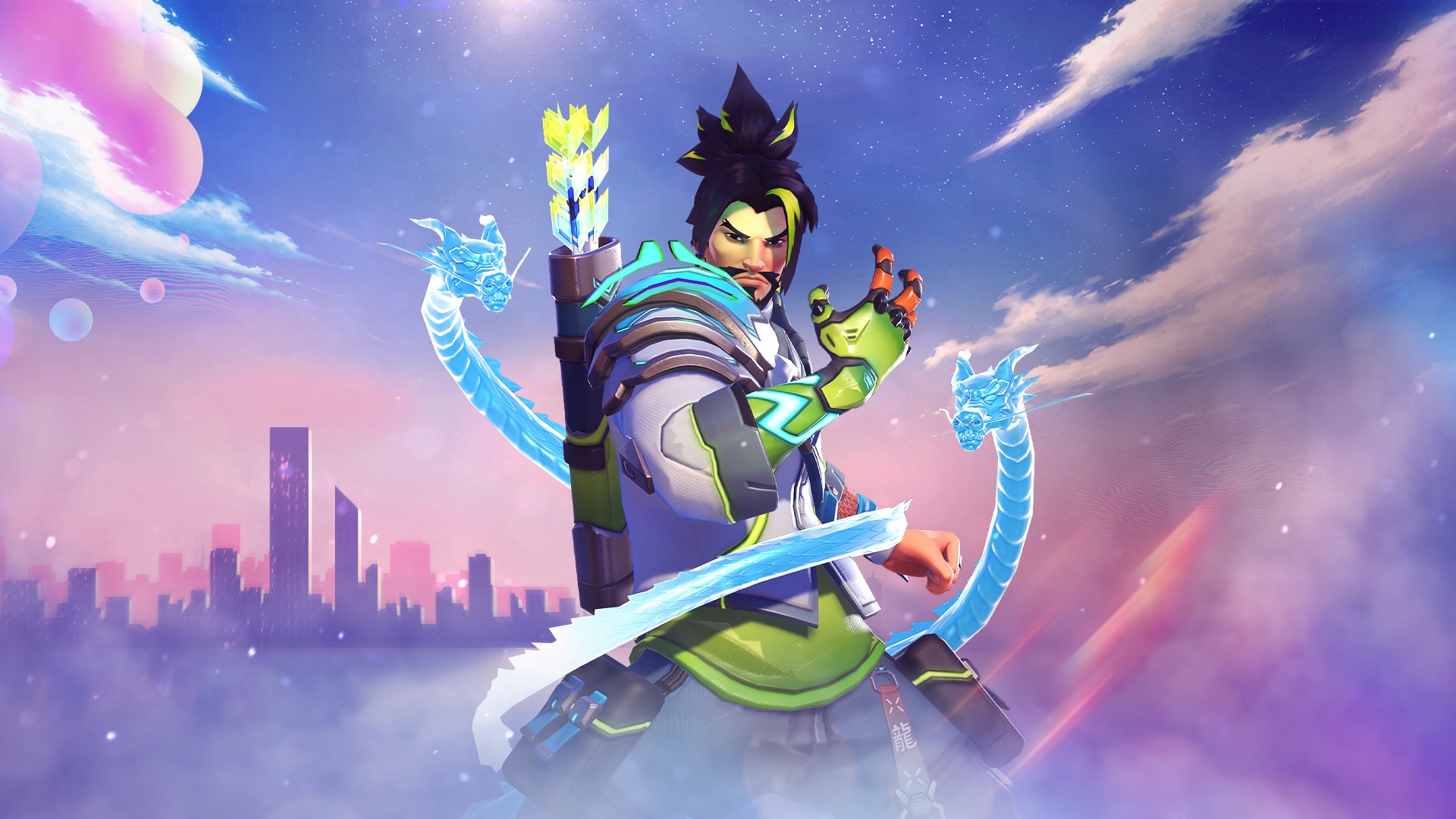 Hanzo con su nuevo aspecto Dragon Star